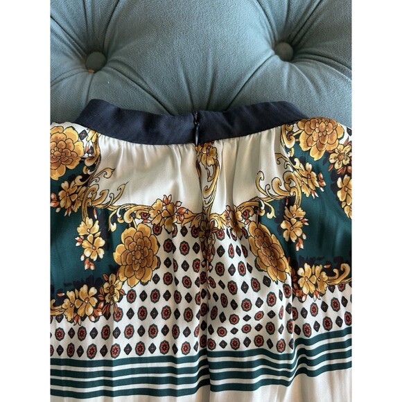 Zara Kids sachie Hankerchief Dress Girls sz 11 - 12 Green Gold Ivory Classic - Picture 4 of 5